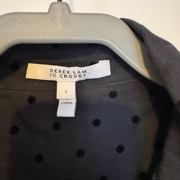 Derek Lam 10 Crosby Polka Dot Black Shirt Dress, New Condition, Size 2 - Picture 3 of 4